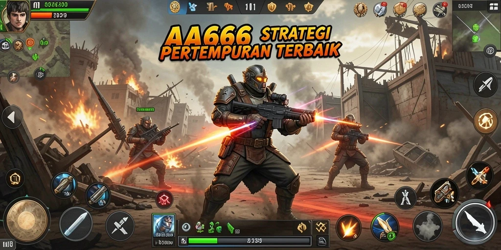 Tampilan mendebarkan dari gameplay strategis AA666.