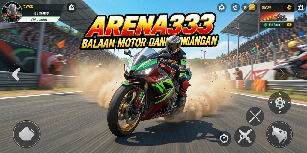 Gameplay balapan motor yang seru dan menegangkan.