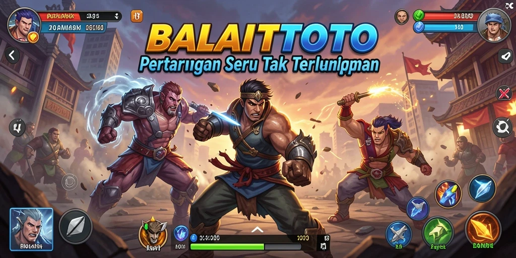 Tampilan screenshot game BALAITOTO menunjukkan pertarungan seru dan grafis yang menawan.