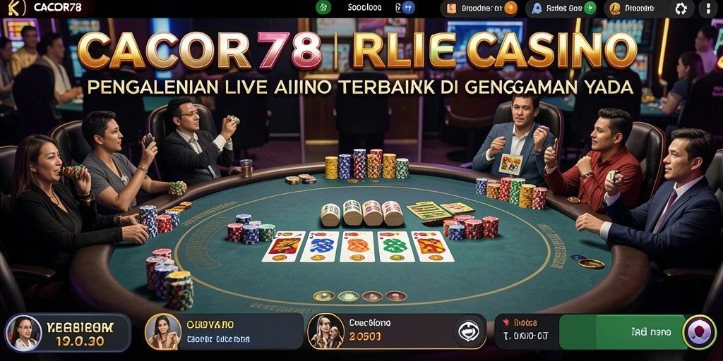 Screenshot CACOR78 menampilkan dealer langsung dengan suasana kasino yang menakjubkan.