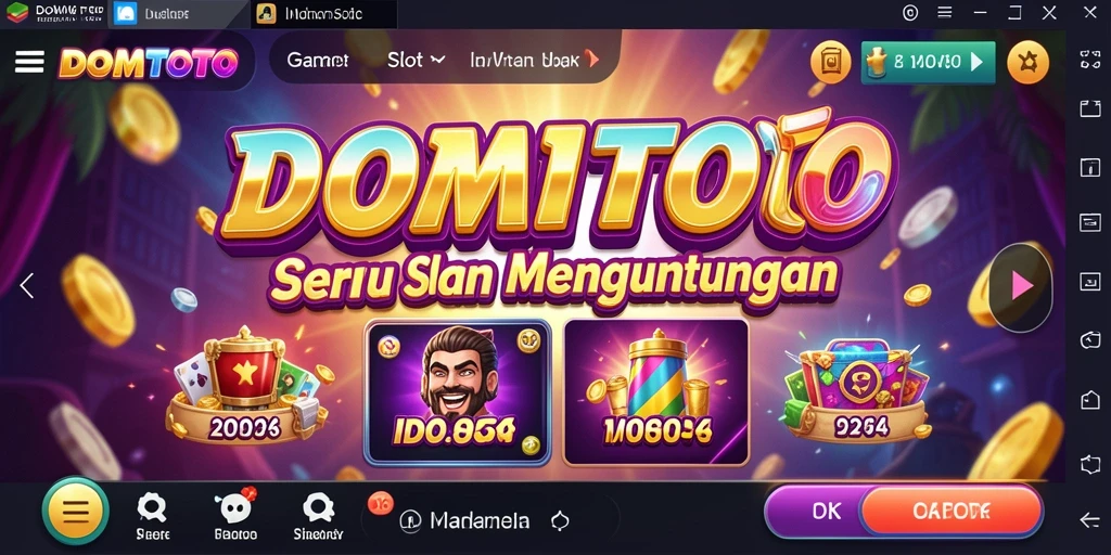 Screenshot gameplay DOMTOTO yang menampilkan gulungan slot yang menarik.
