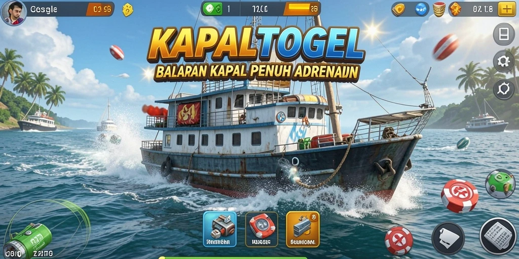 Gameplay balapan kapal yang menegangkan dan seru.
