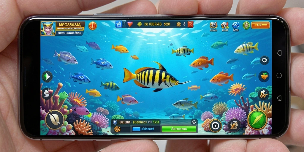 Tampilan aksi seru dalam gameplay Tembak Ikan MPO88ASIA.