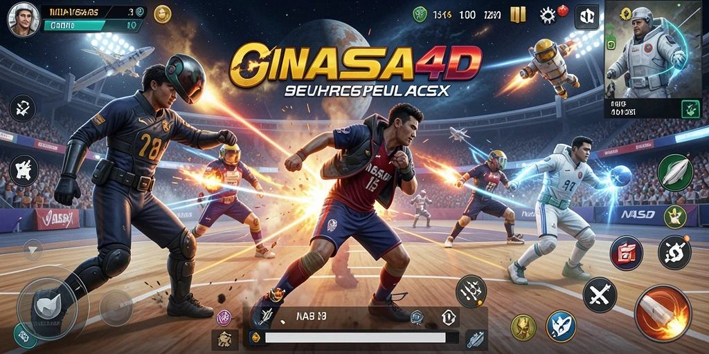 Screenshot utama NASA4D yang menampilkan gameplay seru olahraga.