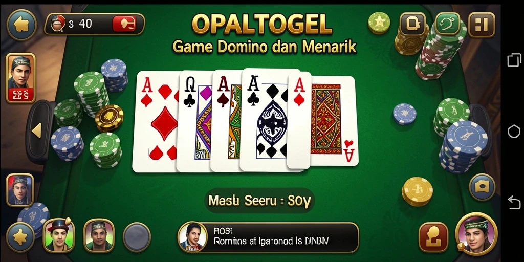 Tangkapan layar utama OPALTOGEL menampilkan gameplay Domino yang menegangkan.