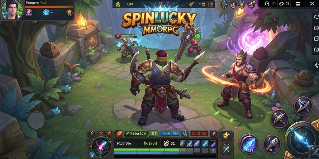 Tampilan gameplay SPINLUCKY yang menarik dalam dunia MMORPG.