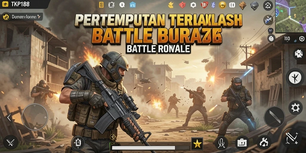 Screenshot TKP188 menampilkan momen intens gameplay Battle Royale.